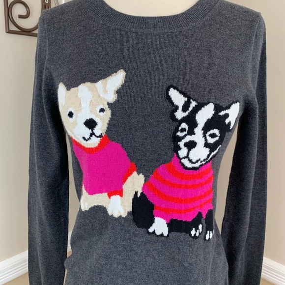J Crew Mercantile French Bulldog Pullover Sweater Cotton Wool Blend XS - Picture 2 of 8
